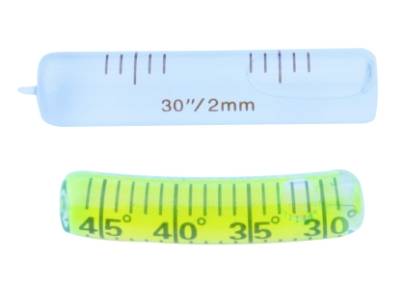 Glass cylindrical bubble level vials